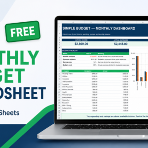 Free Monthly Budget Spreadsheet | Excel & Google Sheets Budget Tracker