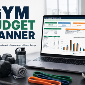 Gym Budget Planner Spreadsheet | Membership, Equipment, Supplements & Fitness Savings Tracker