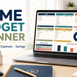 Home Budget Planner Spreadsheet | Household Bills, Groceries, Expenses & Savings Tracker