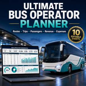 Ultimate Bus Operator Planner Spreadsheet | Routes, Trips, Passengers, Revenue, Fuel & Expenses
