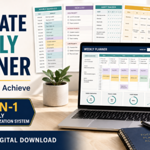 Ultimate Weekly Planner Spreadsheet – Tasks, Schedule, Habits & Meal Planning
