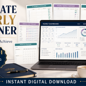 Ultimate Yearly Planner Spreadsheet – Goals, Habits, Projects & Financial Planning