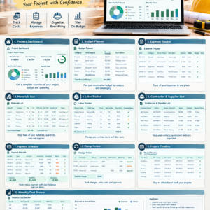 Building Budget Planner for Google Sheets | Construction Budget & Expense Tracker