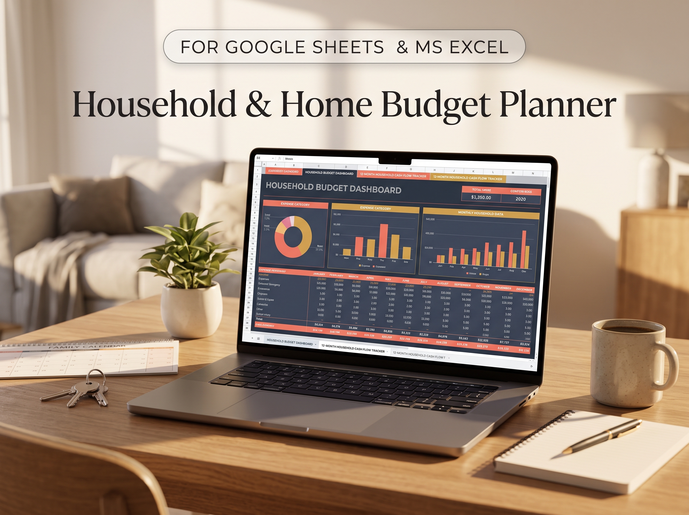 Ultimate Home & Household Budget Planner Spreadsheet (Google Sheets & Excel)